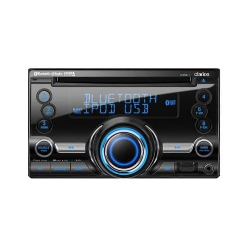Clarion CX501 Double-DIN CD/Bluetooth/USB Receiver Blue Tooth Audio HD Radio Ready Remote Control Automobile Vehicle