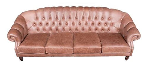 Windsor Style Leather Four Seat Sofa