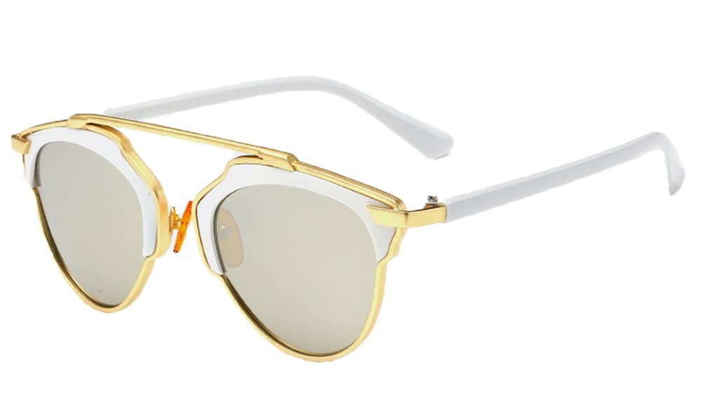 Ralink Polarized Sunglasses Cat Eye UV TAC Lens Metal Retro Glasses for Womens