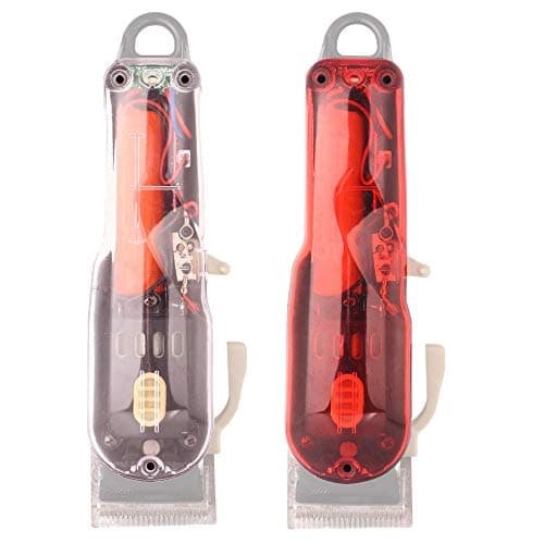 Clear DIY Back Housing Combo, Transparent Back Cover for Wahl 5-Star Series Magic Clipper Cordless #8148, Super Taper Cordless, Designer Cordless #8591(Trasparent) … (Clear + Red)