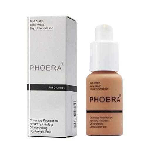 Matte Oil Control PHOERA Liquid Foundation, Full Concealer Foundation Cream Brighten long-lasting Shade 30ml