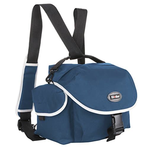 Sladar Lightweight Shockproof DSLR Digital SLR Camera Bags Professional Photographers Messengers Crossbody Backpacks with Configurable Dividers and Dust Cover Lens Storage Compartments Navy Blue