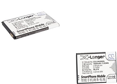 CS-LVA269XL Battery 1600mAh compatible with [Lenovo] A208t, A218t, A269, A278T, A305e, A308T, A318T, A365E, A369, A380e, A385E, A66 replaces BL203, BL214