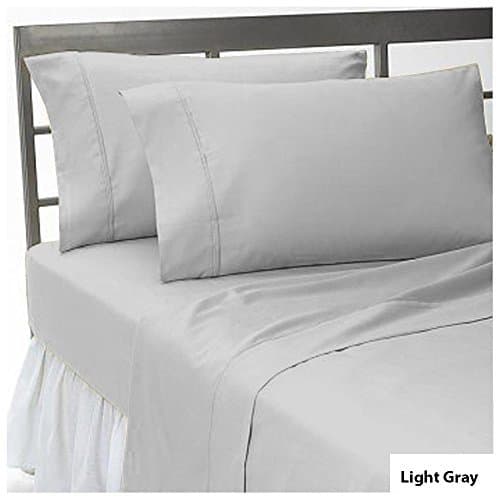 Fab Furnish New Light Grey 1000 Thread Count 3 Piece Flat Sheet 100% Egyptian Cotton Bedding in Full Size Solid