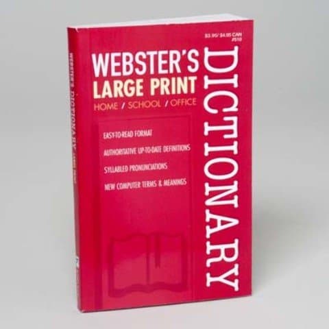 Webster's Large Print Dictionary - Home, School, Office