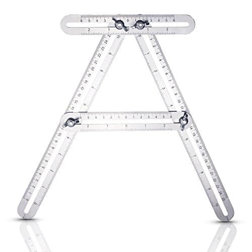 Multi Angle Measurement Tool Premium Stainless Steel 4 Sided Professional Ruler | Level Angleizer Measuring Template Ideal for Drawing, Carpenters, Craftsmens, Woodworkers, Builders, Handymen and DIY