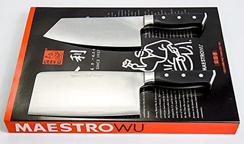 Maestro Wu Knives: D-1 Chinese Meat& Vegetable Cleaver Box Set, Bombshell Steel Kinmen Knives