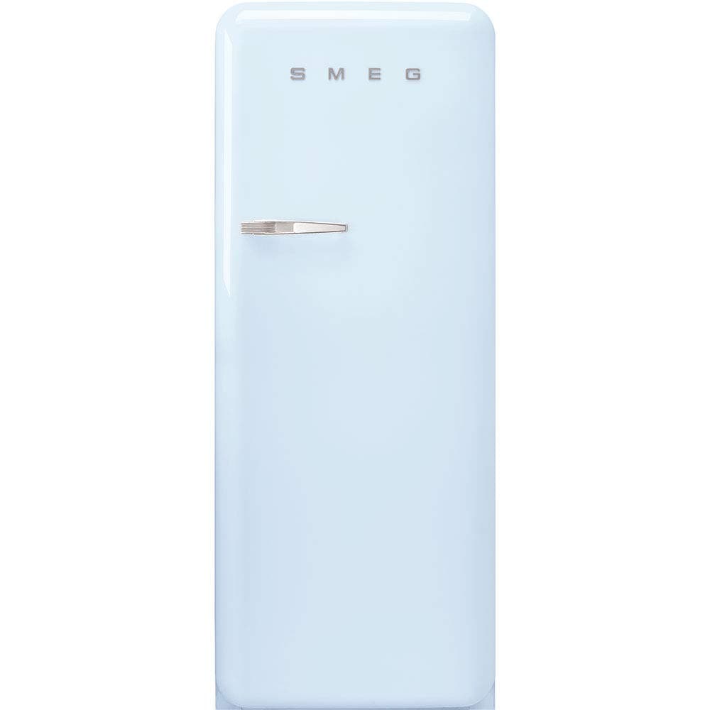 Smeg FAB28 50's Retro Style Aesthetic Top Freezer Refrigerator with 9.93 Cu Total Capacity, Multiflow Cooling System, Adjustable Glass Shelves 24-Inches, Pastel Blue Right Hand Hinge Made In Italy
