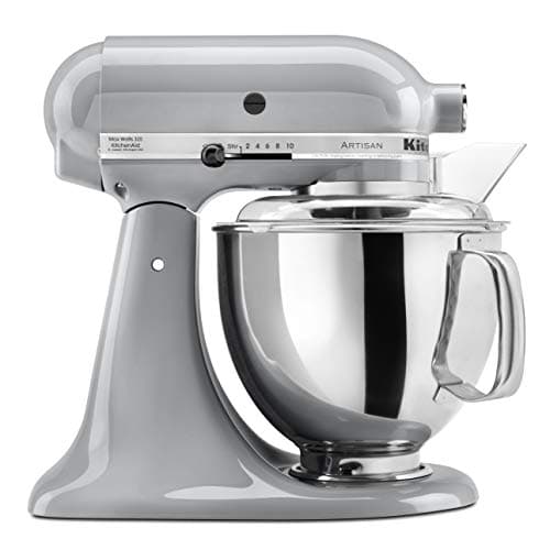 KitchenAid Artisan Series 5 Quart Tilt Head Stand Mixer with Pouring Shield KSM150PS, Metallic Chrome
