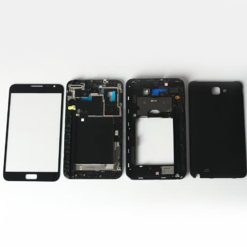 Generic Full Cover Housing + Front Glass Screen Mobile Phone Repair Part Replacemen Compatible with Samsung Galaxy Note i9220 GT-N7000 Black