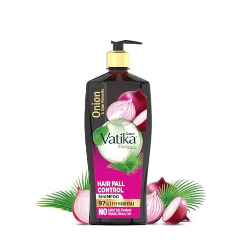 Dabur Vatika Onion Hair Fall Control Shampoo - 640ml | Up to 97% Hair Fall Reduction I With Onion and Saw Palmetto I No Nasties Shampoo | Fortified with Vitamin E & Pro-Vitamin B5