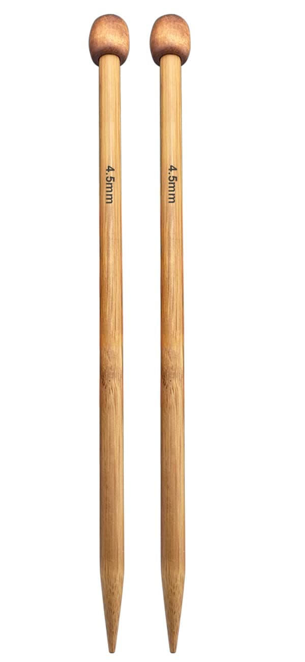 Weabetfu Bamboo Knitting Needle Straight Single Pointed 10-inch Length Knitting Needles for Handmade DIY Knitting,US Size 7(4.5mm)
