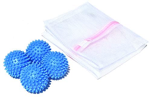 Siboch 4 Pack Fabric Softener Alternative, Reusable Laundry Dryer Balls - Clothes Dry Fluffy Soft with Less Wrinkles and Less Static Cling. Comes with Mesh Laundry Bag for Delicates