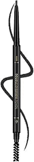 Black Eyebrow Pencil for Women, Premium Eye Brow Pencil with Spoolie Brush, Longwearing for Perfect Brows, Professional, Precision, Defines, Universal Waterproof Double-ended Eyebrow Pen