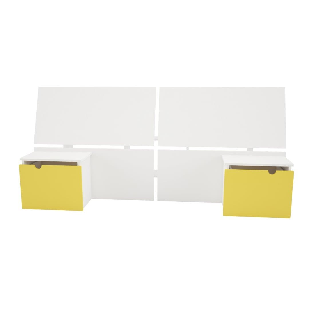 Nexera Taxi Headboard with 2 Built-In Night Stands, Twin