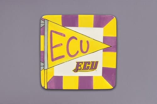 Magnolia Lane Ceramic Collegiate Square Flag Plate