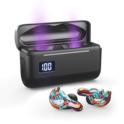 BRYWIN U-mini Bluetooth Earbuds Equiped with 365nm-Wavelength Lights,True Wireless Earbuds Waterproof IPX7 Bluetooth Earbuds Wireless Headphones Bluetooth Headphones(Fireworks)