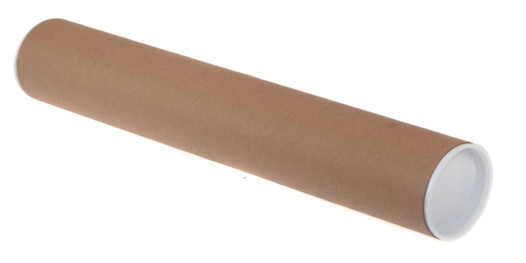 Cardboard Postal Tubes A1 Large Diameter - 640mm L x 76mm. 10 Strong Tubes for Mailing & Storing Documents & Artwork up to 841x594mm (33.1x23.4ins). Durable Packaging Tubes with White Plastic End Caps for All-Round Protection. Reusable & Recyclable