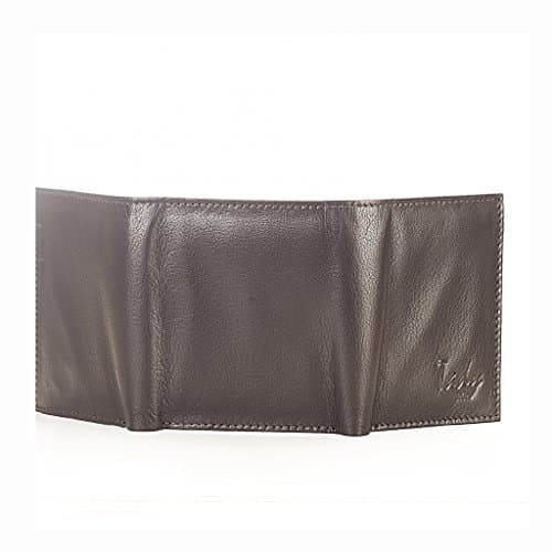 Tady Italio Men's Genuine Leather Trifold Wallets 9.5X10X1.5 Brown