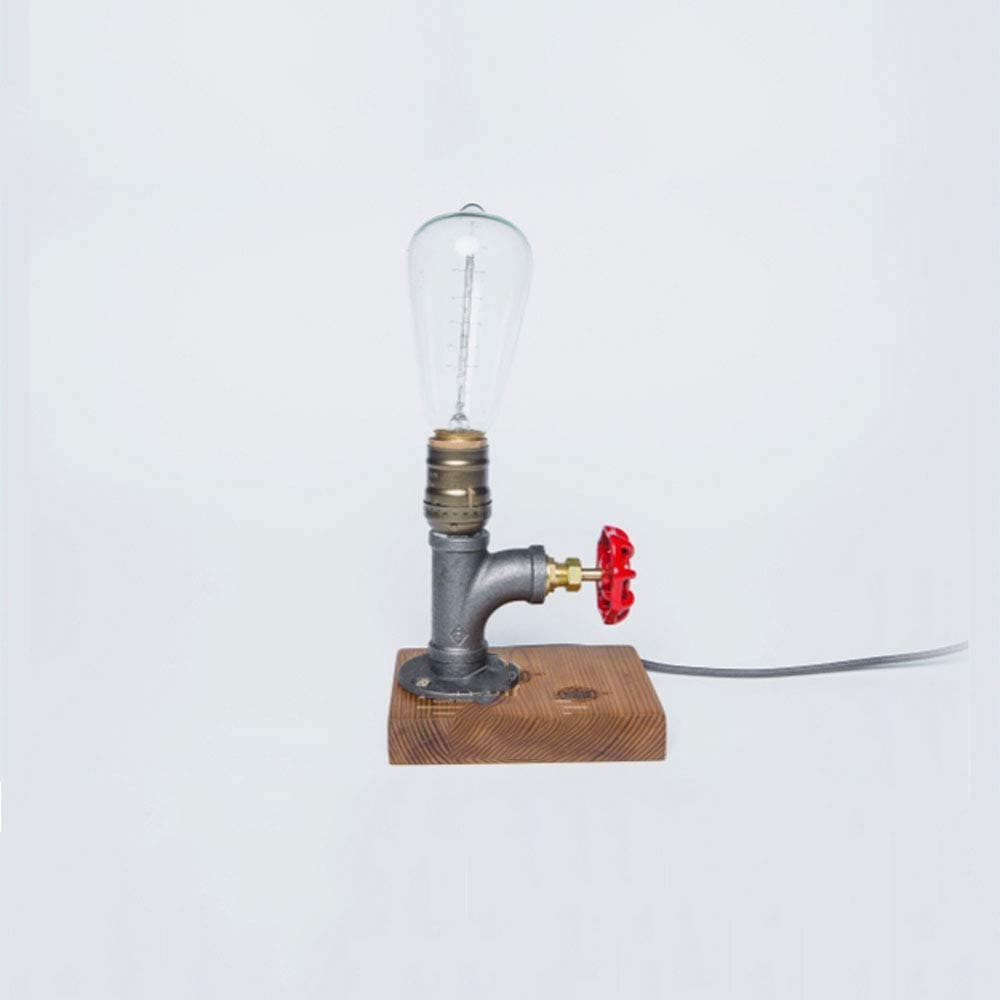 WPCBAA American Retro Water Tube lamp E27 lamp Edison Bulb Decorative Table lamp Bedside lamp (Edition : Handwheel Switch)