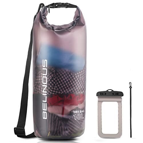 BELINOUS Waterproof Dry Bag Set 10L Floating Lightweight Backpack with Cell Phone Case and Shoulder Strap for Boating, Fishing, Kayaking, Swimming, Rafting and Hiking