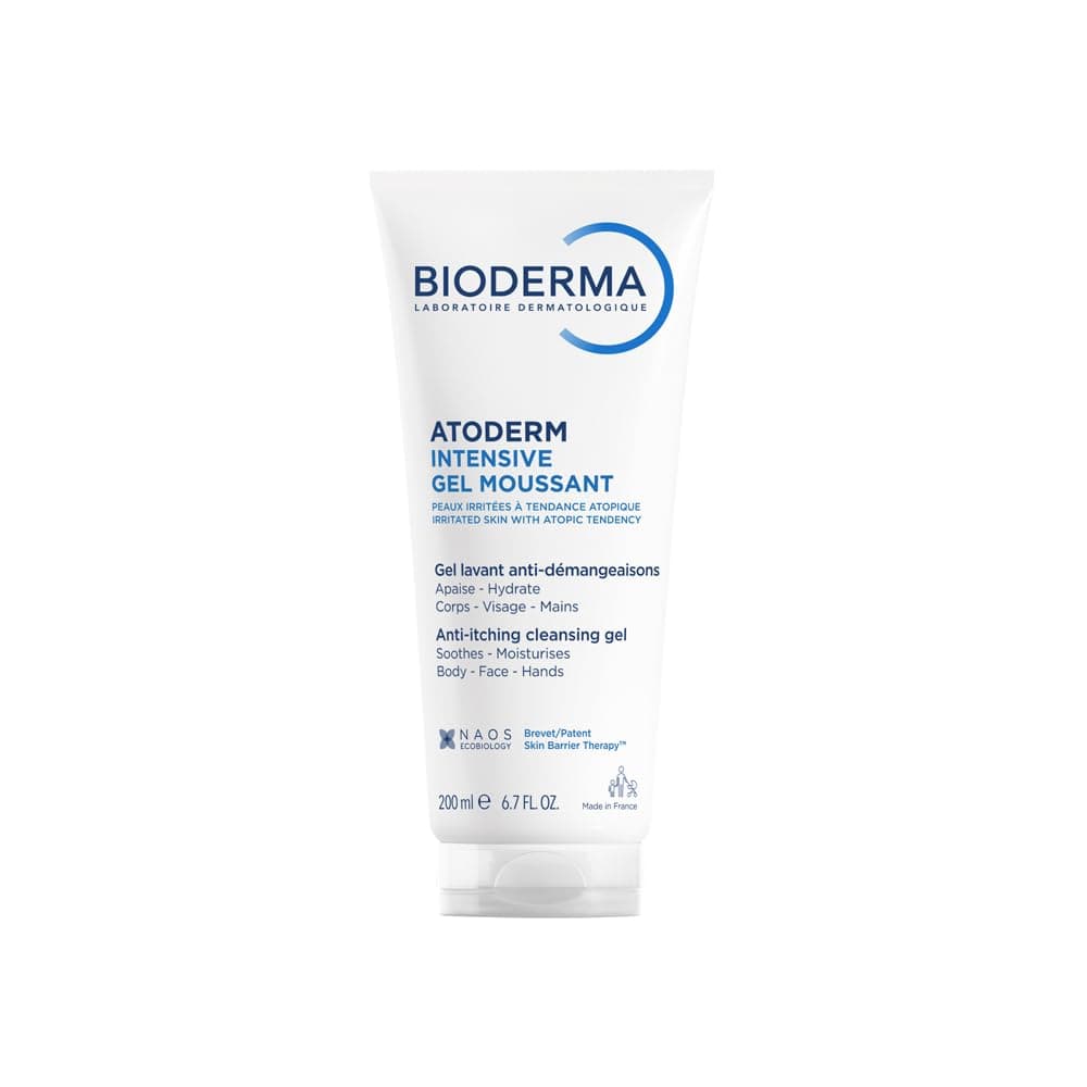 Bioderma Ultra-Soothing Foaming Gel Atoderm Intensive Gel Moussant | Anti-Itching Cleanser With Niacinamide, 200ml