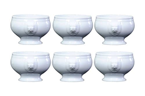 Over & Back Lion's Head Porcelain Bowls - Set of 6