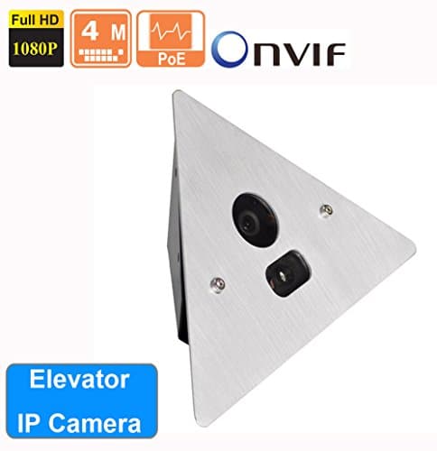 Owlguard 4MP 2.8MM Corner Mount Elevator IP Camera, ONVIF PoE or 12V DC