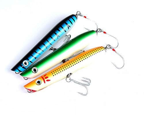 Mxeol Handmade Pencil Popper Wooden Surf Lures Floating Plugs