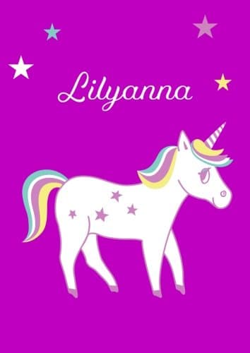 Lilyanna: Unicorn Notebook / Coloring Book / Diary - DIN A4 - blank