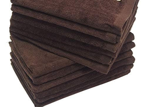 4 Pack 11" x18" Brown Fingertip Towels 100% Cotton- Terry-Velour