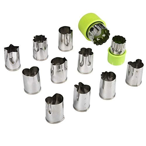 Mini Cookie Cutters, Biscuit Cutter, Stainless Steel Vegetable Cutters, Snowflake Heart Shape Cutters for Kids (12 Pieces)