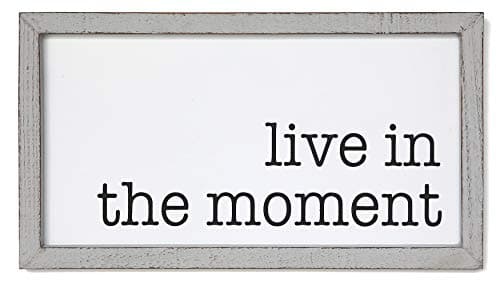 SANY DAYO HOME Wall Decor Signs with Inspirational Sayings 12 x 12 inches Rustic Wood Framed Modern Farmhouse Wall Hanging Art - Let Whatever You Do Today Be Enough