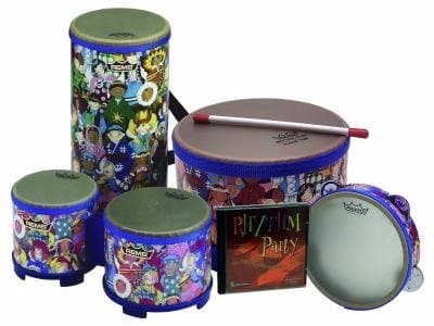 RemoPercussion Set with CD: Bongos, Konga, Tambourine, Floor Tom & Rhythm Party CD - Ages 3+