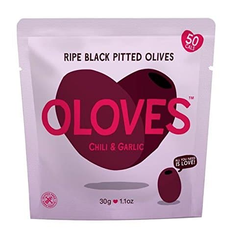 Oloves Chilli & Garlic Marinated Pitted Black Olives - 30g
