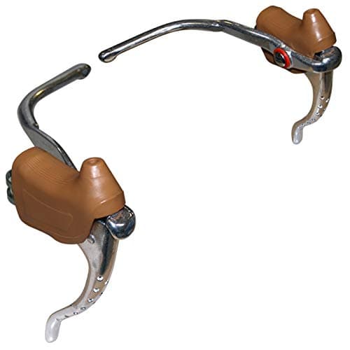 Set of Double Brake Lever and Brown Lever Hoods Cycle Vintage Fixie SINGLESPEED 22MM Alloy Type WEINMANN MAFAC