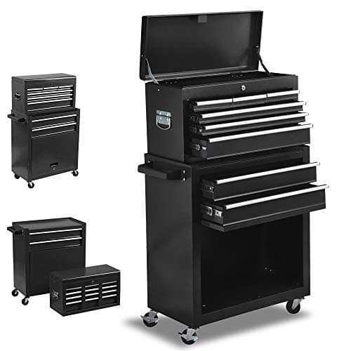 High Capacity 8-Drawer Rolling Tool Chest, Tool Chest Tool Cabinet, Removable Portable Tool Box Organizer with Lock, Tool Box with Sliding Drawers and 4 Wheels, Tool Chest for Workshop Garage (Blue,8 Drawers)