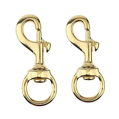 2 Pieces Solid Brass Spring Hooks for Bags Hooks Single Ended Brass Hooks -L