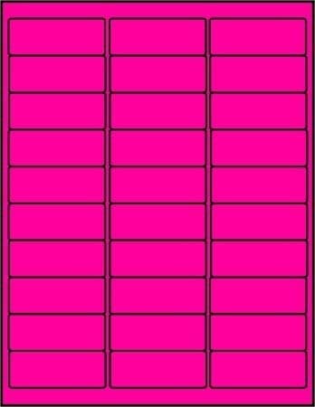 100 Sheets / 3000 Fluorescent FBA and Word Compatible Size Address Labels 30UP 2.625"x1" 30 Labels Per Sheet. Ink Jet and Laser Guaranteed. Made in USA (Neon Fluorescent Pink)
