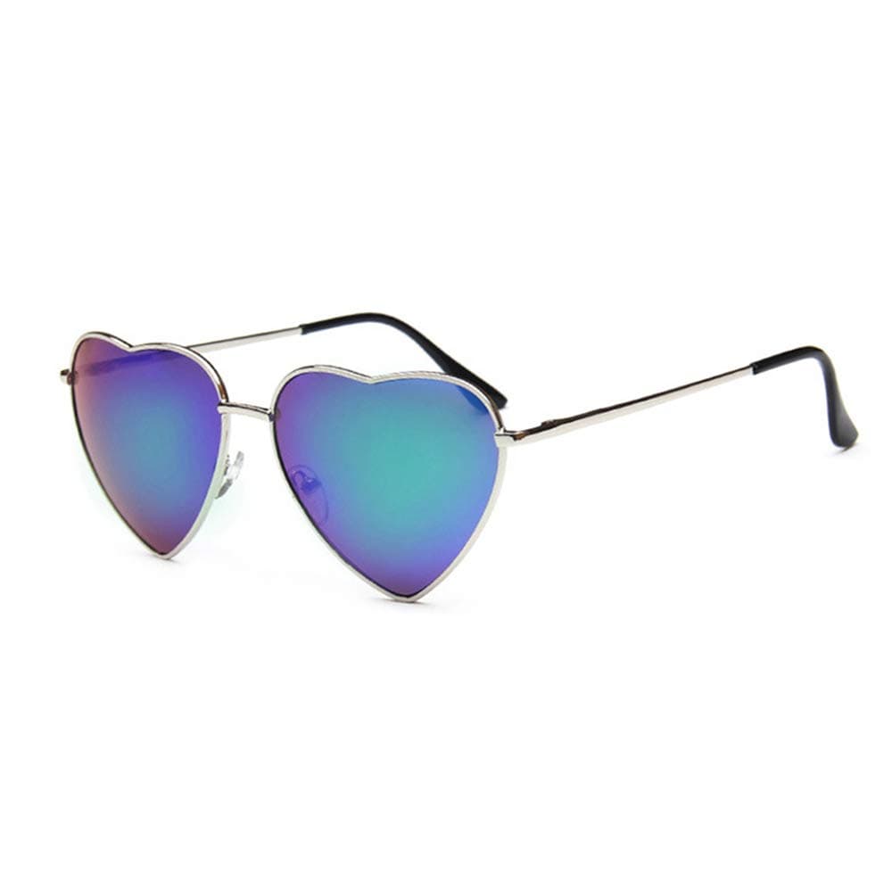 MeyisonHeart Sunglasses Thin Metal Frame Hippie Lovely Aviator Style Eyewear
