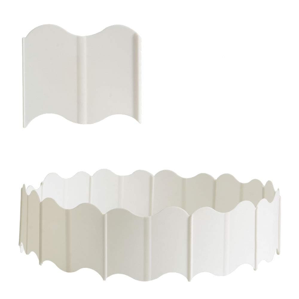 Garden Edge Quick Interlocking Edge Garden Border Edging Quick Landscape Edging Resin Lawn Edge 20 Pcs (White)