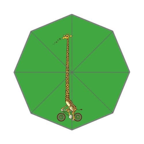 Cute Cartoon Giraffe Riding A Bicycle Personalized Custom Foldable Umbrella