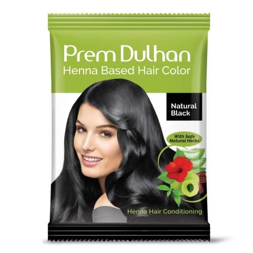 Dulhan Natural Black Henna Based Hair Color 10 g (Pack of 10)