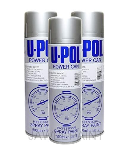 U-POL Car Paint Power Can Wheel Silver 3 x Aerosols Spray Cans