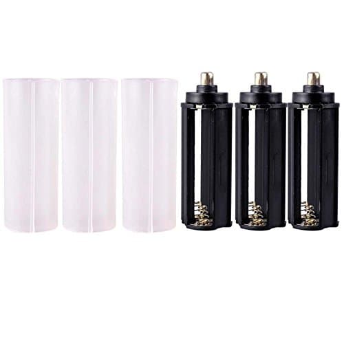 Castnoo 3X 18650 Battery Tube + AAA Battery Adapter Tube for Torch Flashlight (Pack of 3)