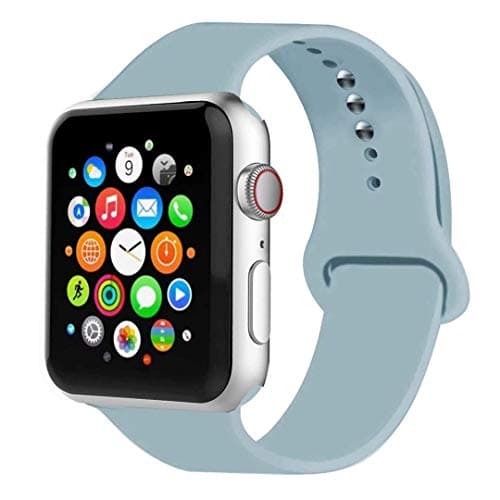 MOOLLY for Watch Band 42mm 44mm, Soft Silicone Watch Strap Replacement Sport Band Compatible with Watch Band Series 5 Series 4 Series 3 Series 2 Series 1 Sport & Edition (42mm 44mm M/L,Black)