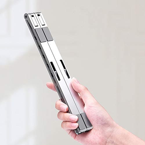 X Style Adjustable Foldable Aluminum Laptop Stand Desktop Notebook Holder Desk Laptop Stand For 7-15 inch Macbook Pro Air (Silver)