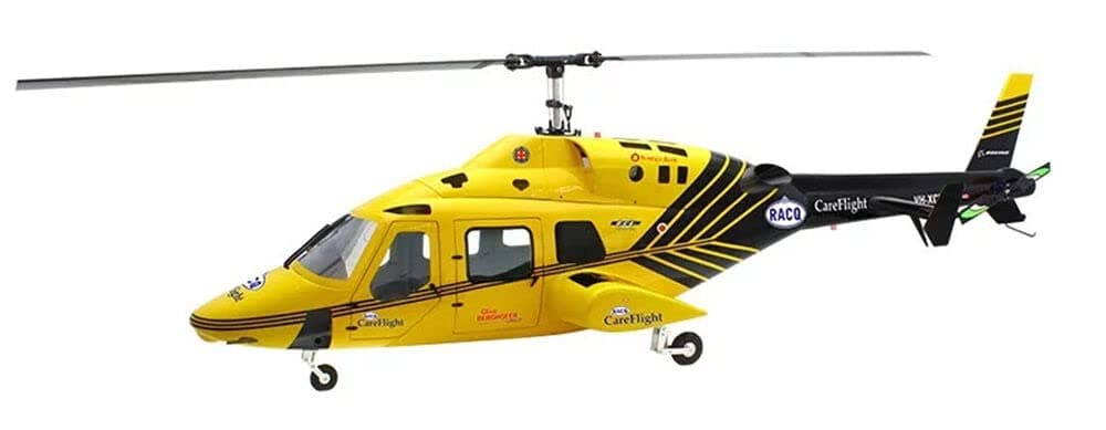 NOBRIM RC Helicopter 800 Size Yellow Black Bell222 RC Helicopter Fuselage V2 KIT Version