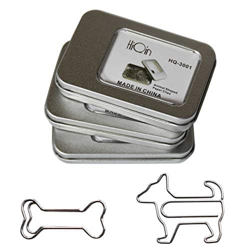 HiQin Paper Clips Dog Loves Bone Bookmark Clips (3 Boxes) - Cute Office Supplies Gift Birthday Gifts for Dog Lovers