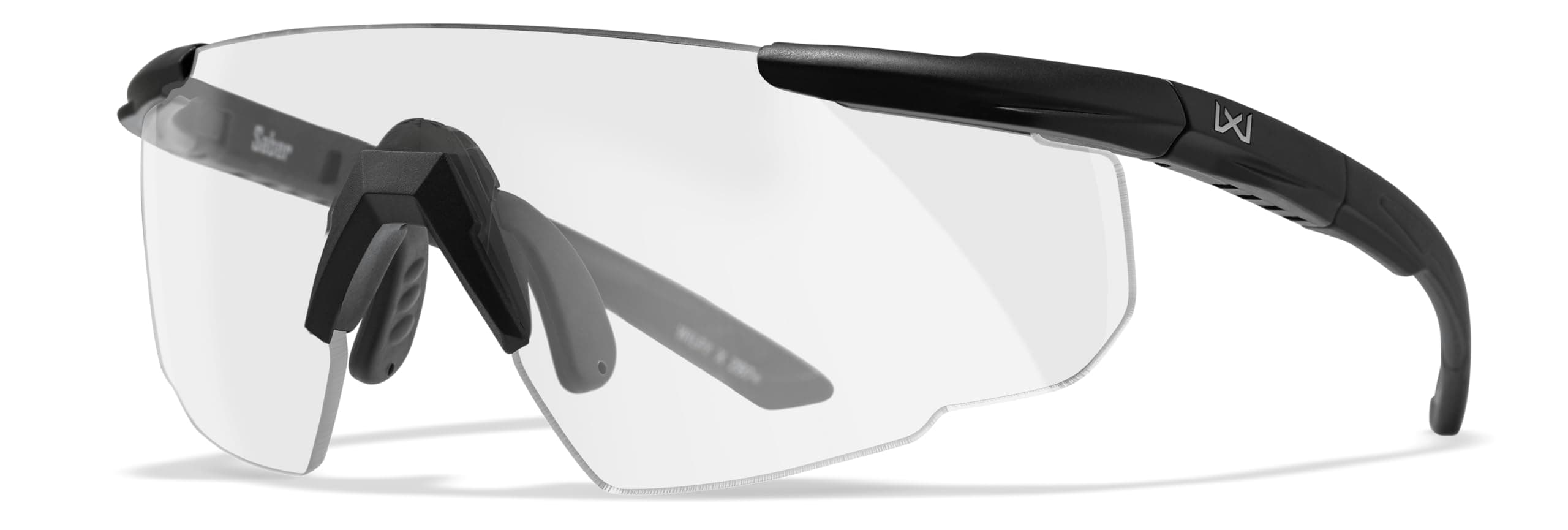 Unisex's Saber Advanced Sunglasses, Matte Black/Clear, Medium/X-Large